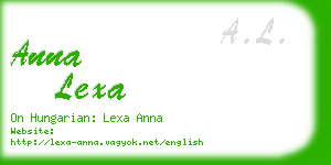 anna lexa business card